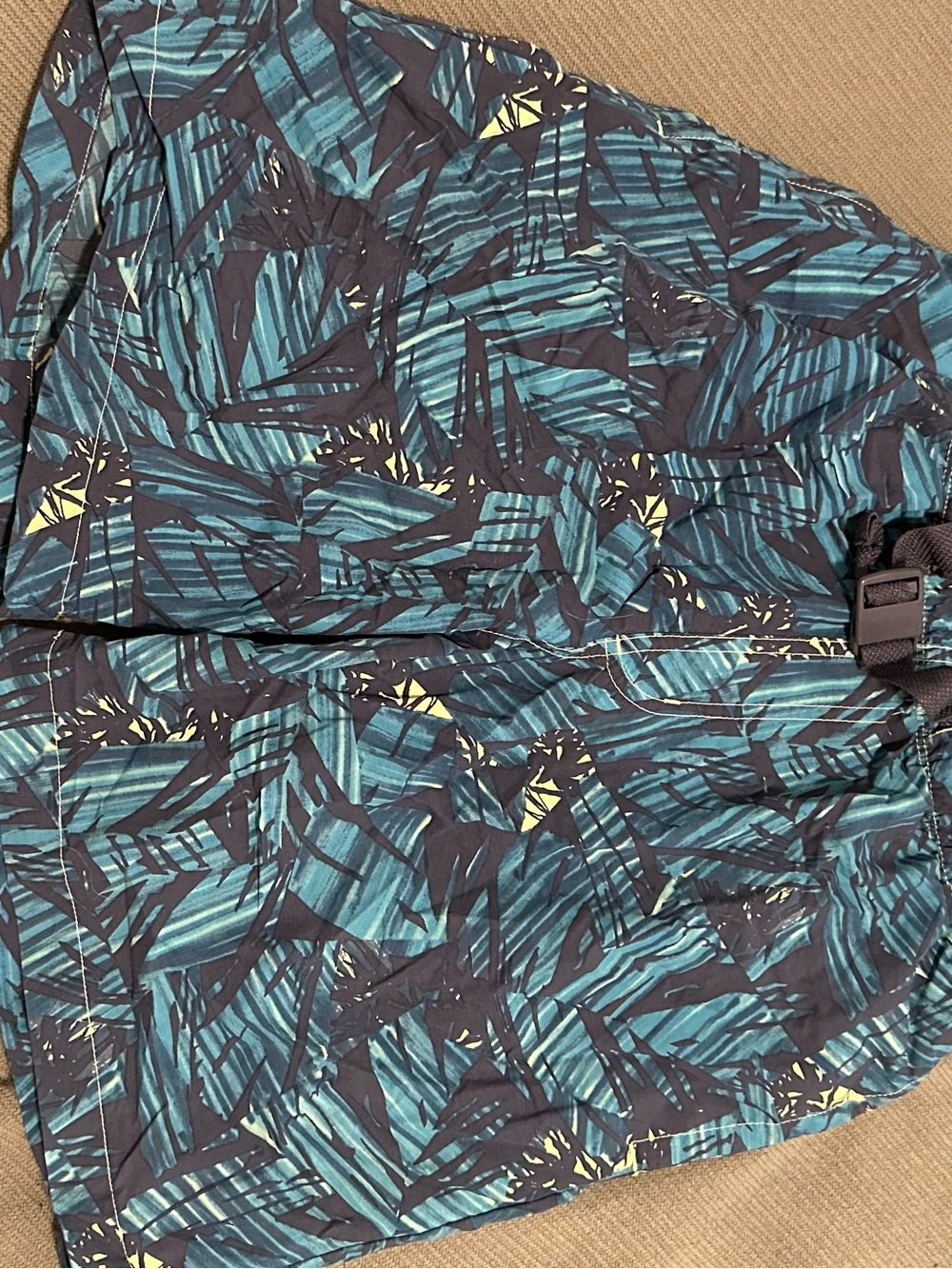 Men's Columbia Patterned Swim Trunks with Yellow Accents